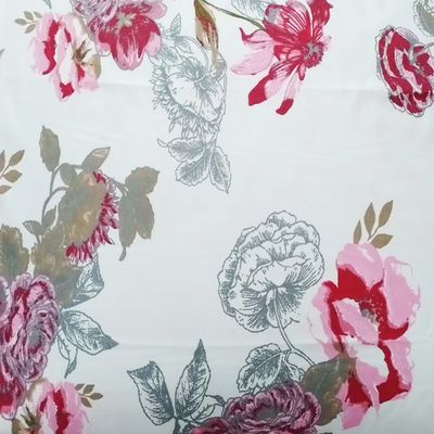 Jogo de Lençol KazzaVip Queen Microfibra 100% Poliéster Floral 3 Peças Rosa