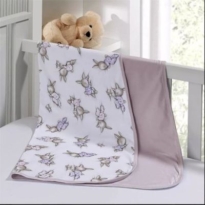 Cueiro Duplo Tecebem Baby Meg Malha 100% Algodão Estampado kinder 80cm x 90cm Rosa