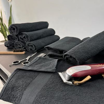 Kit 11 Unidades - Toalha de Rosto KazzaVip Felpuda 100% Algodão Linha Salao Profissional 44cmx75cm Preto
