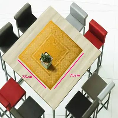 Toalha Centro de Mesa KazzaVip Renda Color Flores, Ramos e Arabescos 75cm x 75cm Laranja