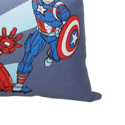Fronha Avulsa KazzaVip Malha 100% Algodão Marvel Estampa Localizada Avengers 48cmx68cm Branco