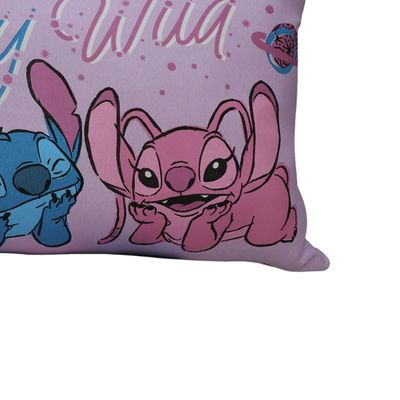 Kit de Fronha KazzaVip Malha 100% Algodão Disney Estampa Localizada (1)Stitch Blue (1) Stitch e Angel 48cmx68cm Branco