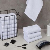 Kit 10 Unidades - Toalha de Rosto KazzaVip Felpuda 100% Algodão Linha Salao Profissional 44cmx75cm Branco