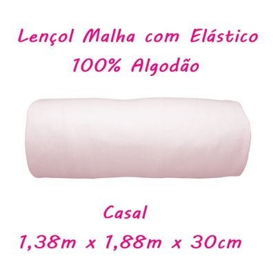 Lençol Avulso KazzaVip Casal Com Elástico Malha 100% Algodão Liso Linha Casa Rosa Star