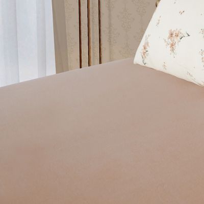 Lençol Avulso KazzaVip Solteiro Malha 100% Algodão Com Elástico Premiun Classic Rosa Pêssego