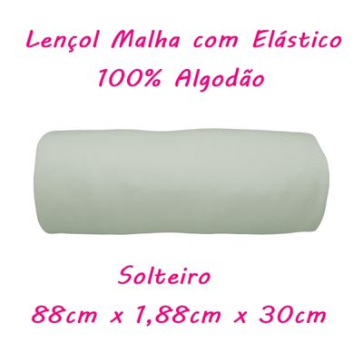 Lençol Avulso KazzaVip Solteiro Com Elástico Malha 100% Algodão Liso Linha Casa Verde Topázio
