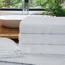Kit 07 Unidades - Toalha de Rosto KazzaVip Felpuda 100% Algodão Linha Hotel Prata Profissional 44cmx70cm Branco Off White