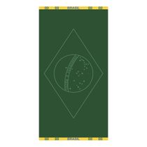 Toalha de Praia KazzaVip Jacquard Veludo 100% Algodão Bandeira Do Brasil 70cmx140m Verde