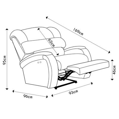 Poltrona Do Papai Reclinável Kalie Power Touch Massagem Fh9 Pu Caramelo Brilho - Mpozenato