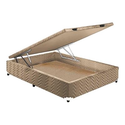 Cama Box Baú CRC Queen +Colchão Anatômico Ortopédico Confort Ultra Paropas -
