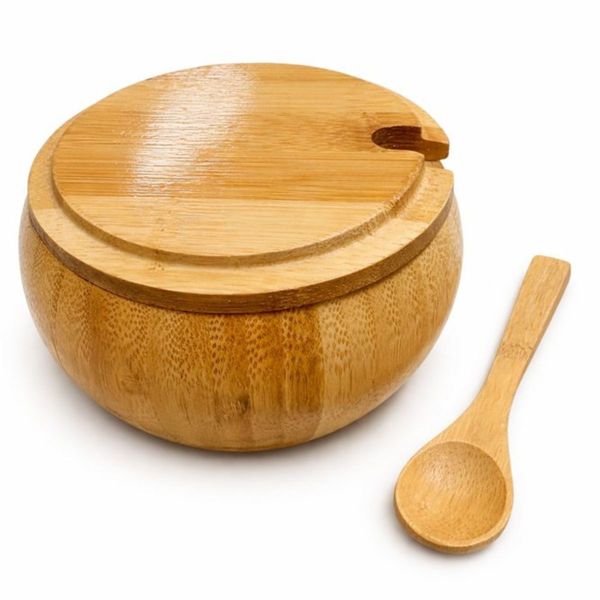 Açucareiro Porta Açúcar Bambu Tampa Colher Mesa Posta Café Cozinha 300g