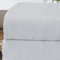 Kit 06 Unidades - Toalha de Banho KazzaVip Felpuda 100% Algodão Linha Hotel Prata Profissional 69cmx130m Branco Off White