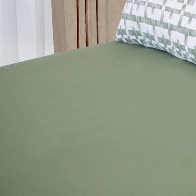 Lençol Avulso KazzaVip King Malha 100% Algodão Com Elástico Premiun Classic Verde