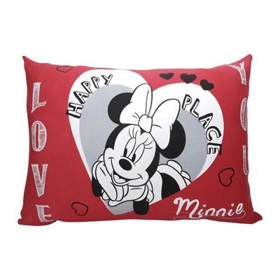 Fronha Avulsa KazzaVip Malha 100% Algodão Disney Estampa Localizada Minnie Lovers 48cmx68cm Branco