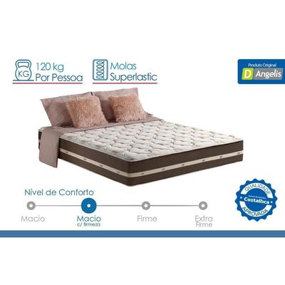 Cama Box Baú CRC Queen +Colchão Molas Bonnel Classic Anjos 158x198