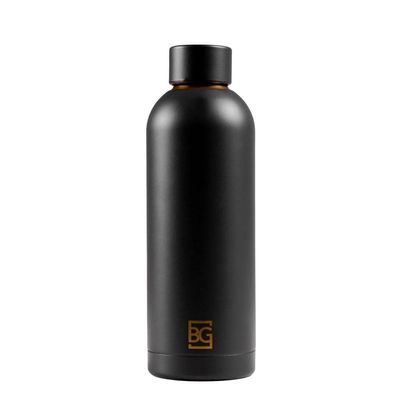 Kit Copo 350 Ml e Garrafa 500 Ml Edição Floral Gold Térmico Preto U / Preto