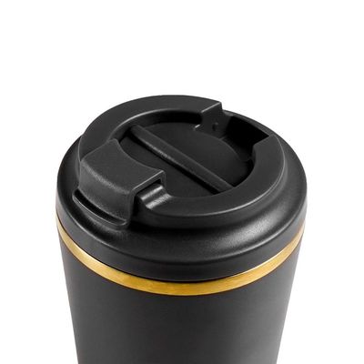 Kit Copo 350 Ml e Garrafa 500 Ml Edição Floral Gold Térmico Preto U / Preto
