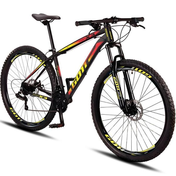 Bicicleta Propp X3 Mountain Bike ARO 29 Alumínio 24V Amarelo Vermelho