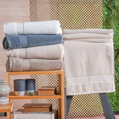Toalha de Rosto Relative Zero Torção 50x80CM 100% Algodão 500g-m² Bege