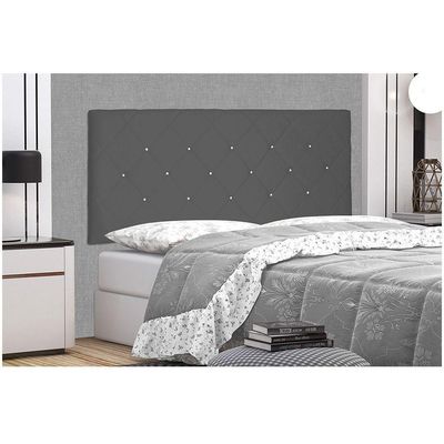 Cabeceira Painel Tânia Queen 160cm Suede Cinza