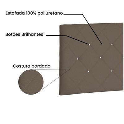 Cabeceira Painel Tânia Casal 140cm Suede Caramelo