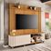 Estante Home Theater Trinus Cinamomo Off White Com Aparador Infinity Off White - Hb Móveis