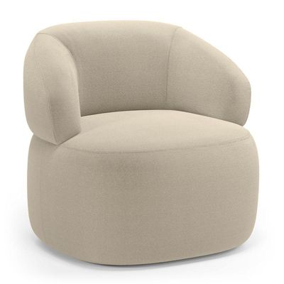 Kit 2 Poltronas Orgânicas Giratórias Glee Living Bouclê Bege Abmaza