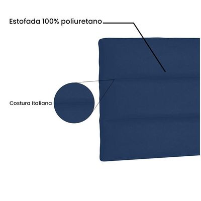 Cabeceira Painel La Italiana King 195cm Suede Azul Marinho