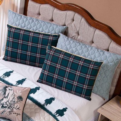 Jogo De Cama Lençol Queen Country Com Fronhas Estampadas 04 Peças - Tecido Percal 200 Fios Cor Verde