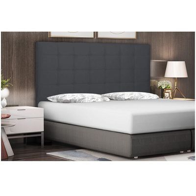 Cabeceira Verona Cama Box Solteiro 90Cm Suede Cinza