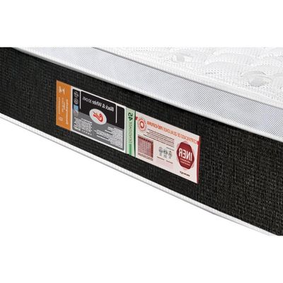 Cama Box Baú CRC King +Colchão D45 Black White Castor 193
