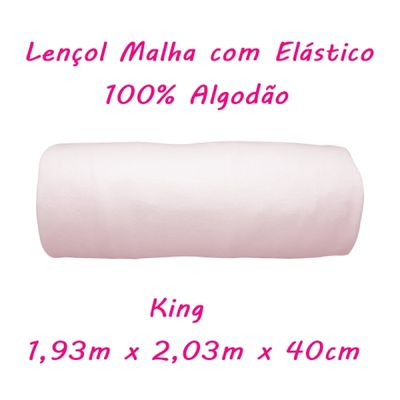 Lençol Avulso KazzaVip King Com Elástico Malha 100% Algodão Liso Linha Casa Rosa Star