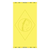 Toalha de Praia KazzaVip Jacquard Veludo 100% Algodão  Bandeira Do Brasil 70cmx140m Amarelo