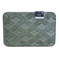 Tapete Conforto Kazzavip Felpa 100% Poliéster Antiderrapante Tijolinho Macio e Alto Relevo 38x58cm Verde