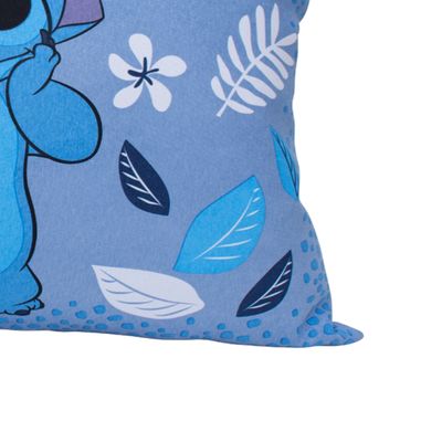 Par de Fronha KazzaVip Malha 100% Algodão Disney Estampa Localizada (2)Stitch Blue 48cmx68cm Branco