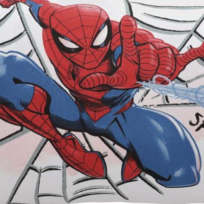 Par de Fronha KazzaVip Malha 100% Algodão Marvel Estampa Localizada Spider-Man 48cmx68cm Branco