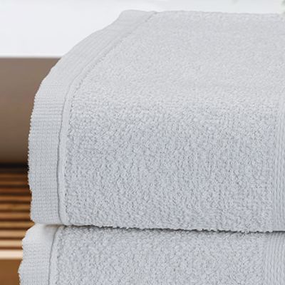 Toalha Avulsa de Rosto KazzaVip Felpuda 100% Algodão Linha Hotel Prata Profissional 44cmx70cm Branco Off White