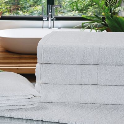 Toalha Avulsa de Rosto KazzaVip Felpuda 100% Algodão Linha Hotel Prata Profissional 44cmx70cm Branco Off White