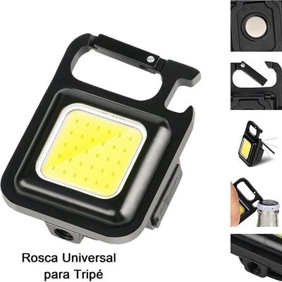 Mini Lanterna Led Chaveiro Mosquetão Portáti Imã Potente Usb