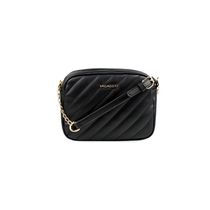 Bolsa Transversal Feminina com Correntes Matelasse Preta