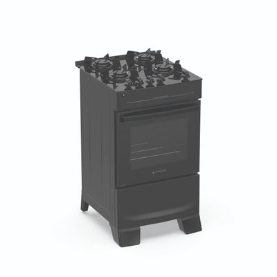 Fogão Atlas Mônaco Top Glass 4 Bocas com Mesa de Vidro e Acendimento Automático Bivolt Preto