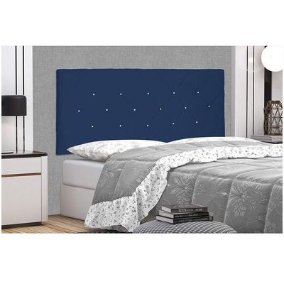 Cabeceira Painel Tânia Queen 160cm Suede Azul Marinho