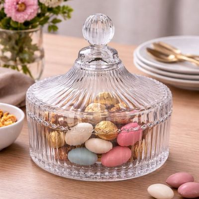 Bomboniere Baleiro Pote Vidro Tampa Doce Bala Mesa Decoração 14cm Resistente