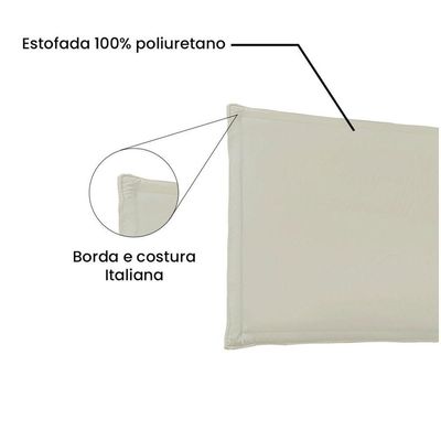 Cabeceira Painel Garden King 195cm Corino Bege