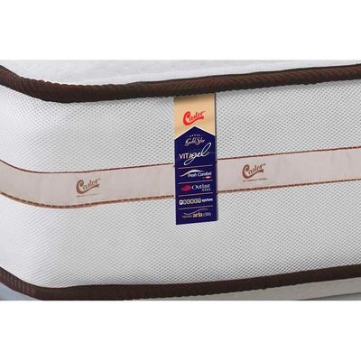 Cama Box Baú CRC King +Colchão Molas Master Pocket Classic Castor 193x203