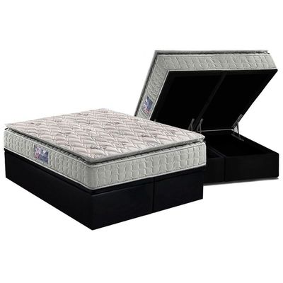 Cama Box Baú CRC Queen +Colchão D33 Espuma Orthosono Anjos -
