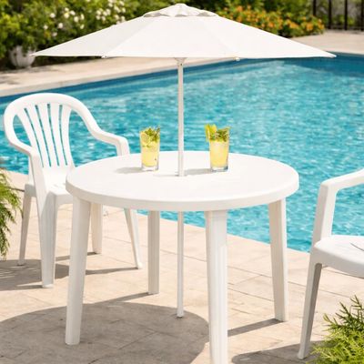 Mesa Plástica Tramontina 89x72cm Desmontável Branca Cassino Polipropileno