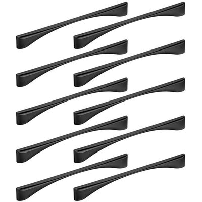 Kit 10 Puxadores Alça Elegante para Móveis Luce 19,2cm Preto Bigfer Portas