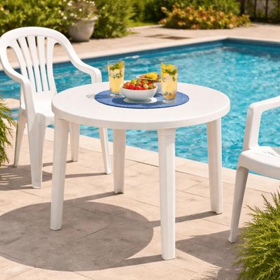Mesa Plástica Tramontina 89x72cm Desmontável Branca Cassino Polipropileno