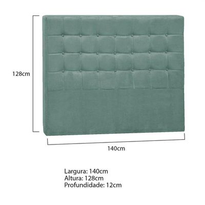 Cabeceira Casal Pequim P04 140 Cm Suede Turquesa Tca 946